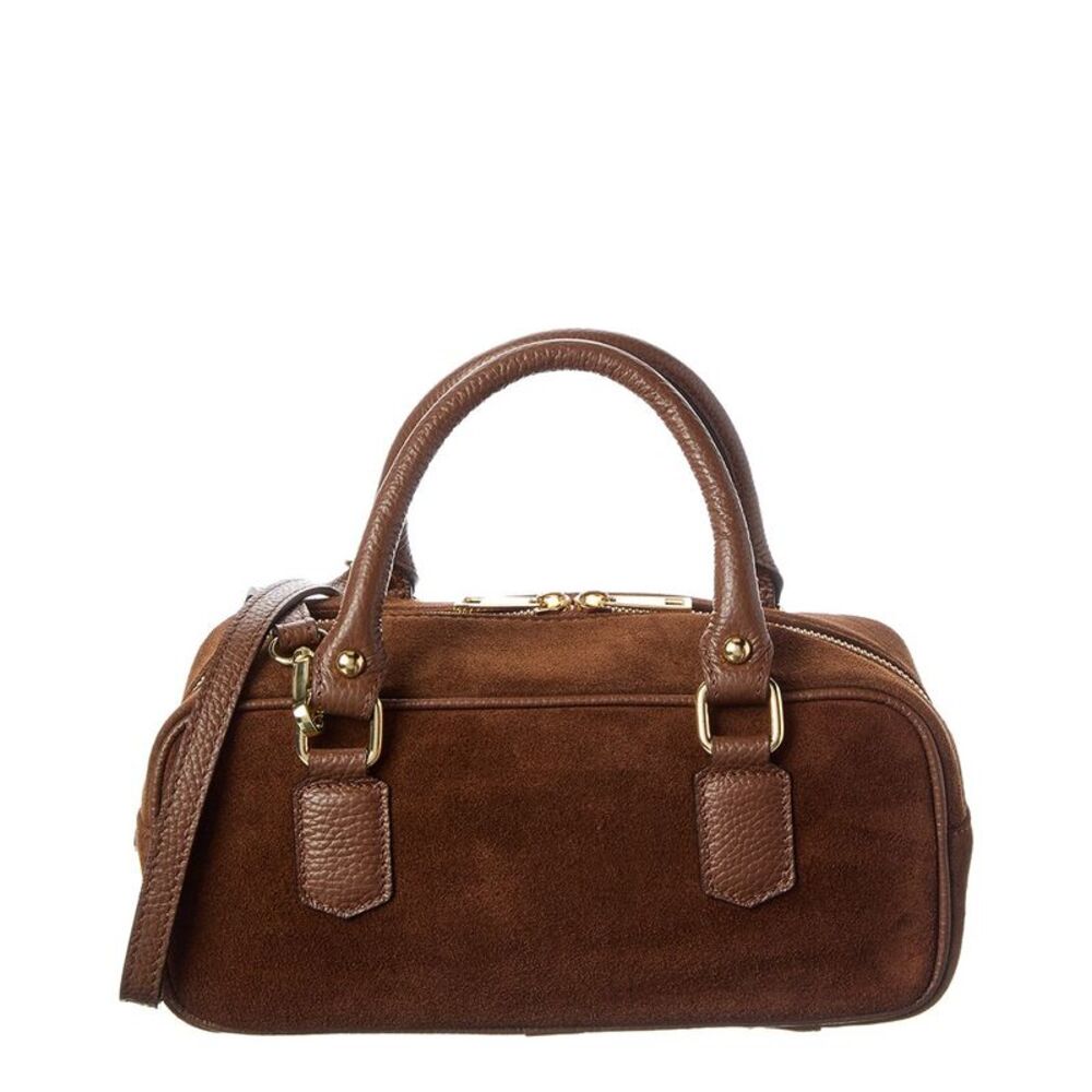 Italian Leather Top Handle Bag, Brown